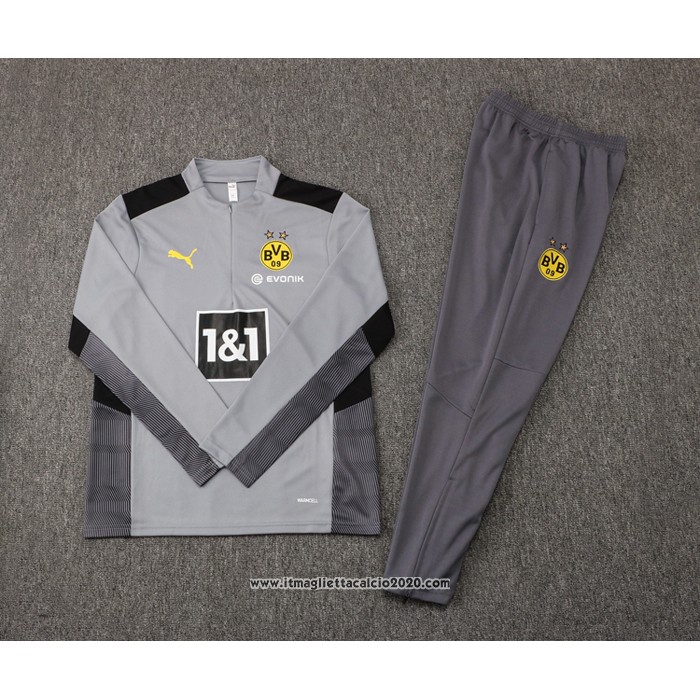 Tuta da Track Felpa Borussia Dortmund 2021 2022 Grigio